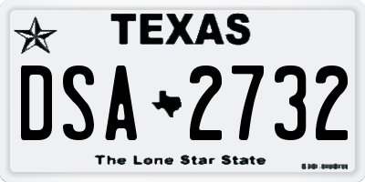 TX license plate DSA2732