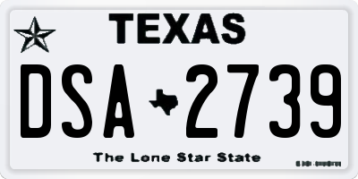 TX license plate DSA2739