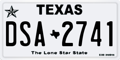 TX license plate DSA2741