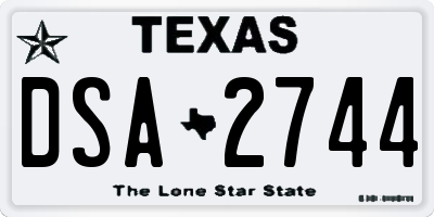 TX license plate DSA2744