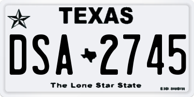 TX license plate DSA2745
