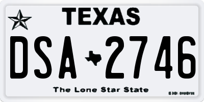 TX license plate DSA2746
