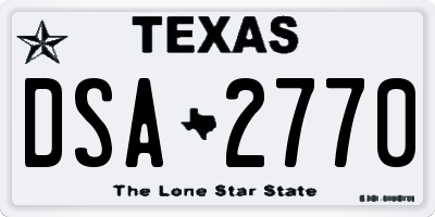 TX license plate DSA2770