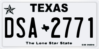 TX license plate DSA2771