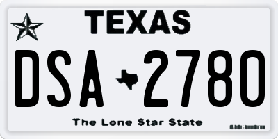 TX license plate DSA2780