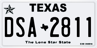 TX license plate DSA2811