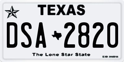 TX license plate DSA2820