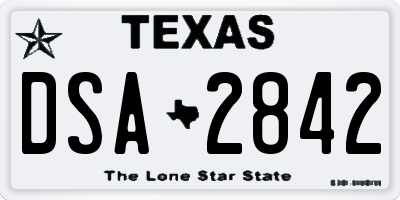 TX license plate DSA2842