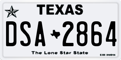 TX license plate DSA2864
