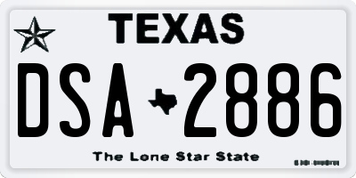 TX license plate DSA2886