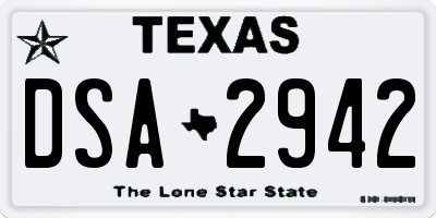 TX license plate DSA2942
