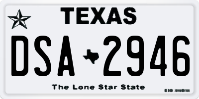 TX license plate DSA2946