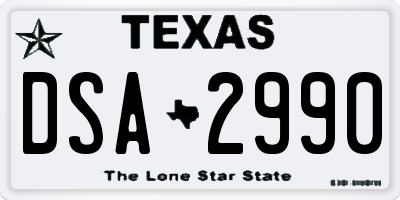 TX license plate DSA2990