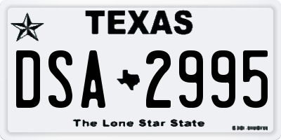 TX license plate DSA2995