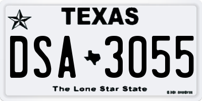 TX license plate DSA3055