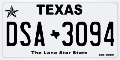 TX license plate DSA3094