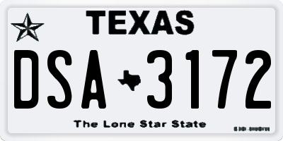 TX license plate DSA3172