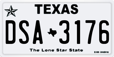 TX license plate DSA3176