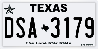 TX license plate DSA3179