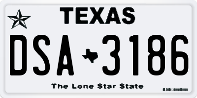 TX license plate DSA3186