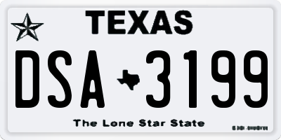 TX license plate DSA3199