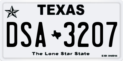 TX license plate DSA3207