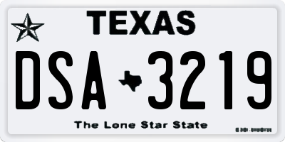 TX license plate DSA3219