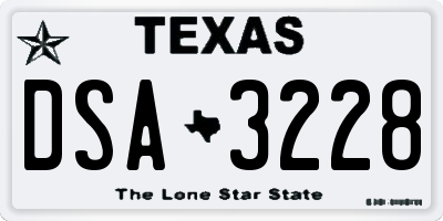 TX license plate DSA3228