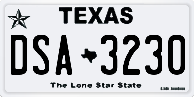 TX license plate DSA3230