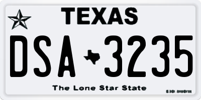 TX license plate DSA3235