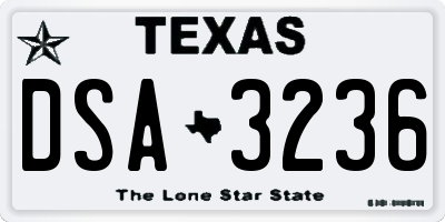 TX license plate DSA3236