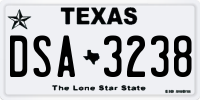 TX license plate DSA3238