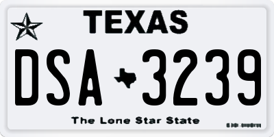 TX license plate DSA3239