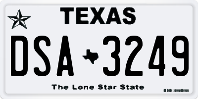 TX license plate DSA3249