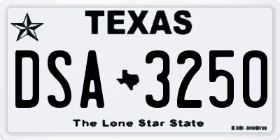 TX license plate DSA3250