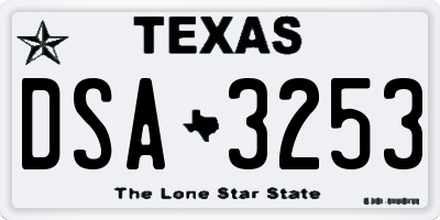TX license plate DSA3253