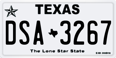 TX license plate DSA3267