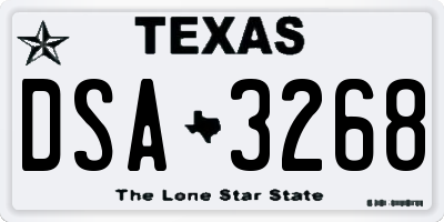 TX license plate DSA3268