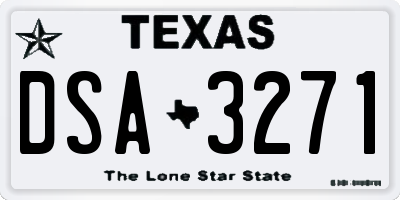 TX license plate DSA3271