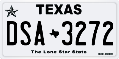 TX license plate DSA3272