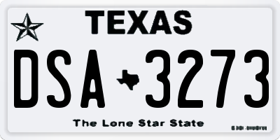 TX license plate DSA3273