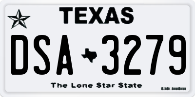 TX license plate DSA3279