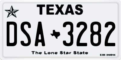 TX license plate DSA3282
