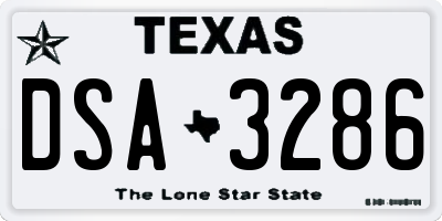 TX license plate DSA3286