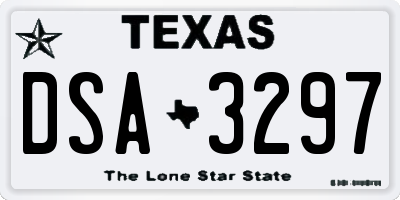 TX license plate DSA3297