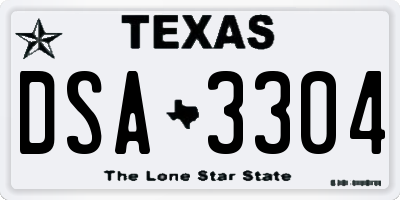 TX license plate DSA3304