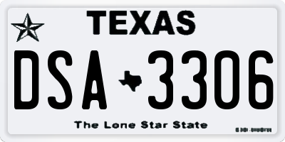TX license plate DSA3306