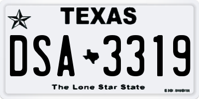TX license plate DSA3319