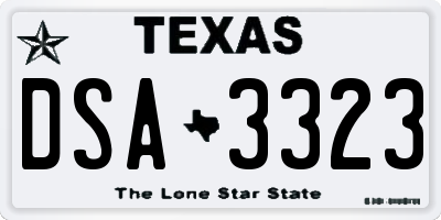TX license plate DSA3323