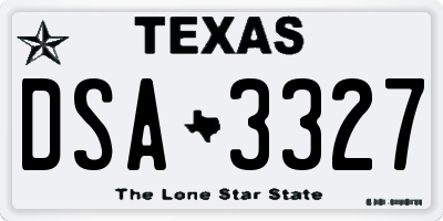 TX license plate DSA3327